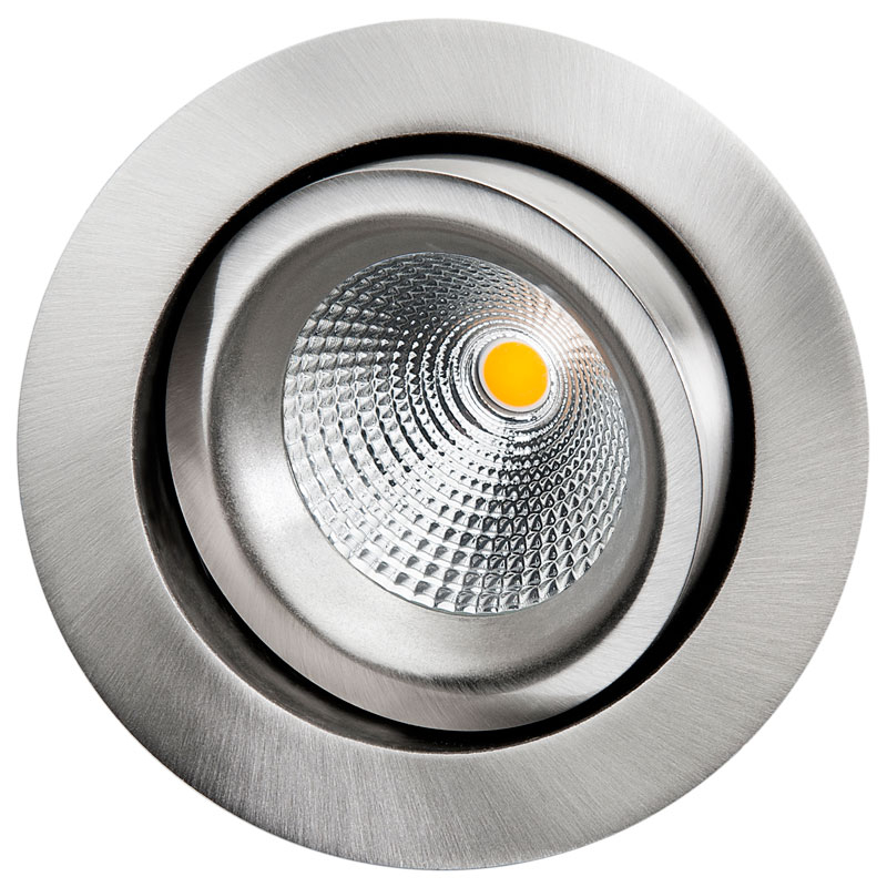 LED inbouwspot 6W 3000K geborsteld staal draai en kantelbaar SG 902302 afbeelding 1
