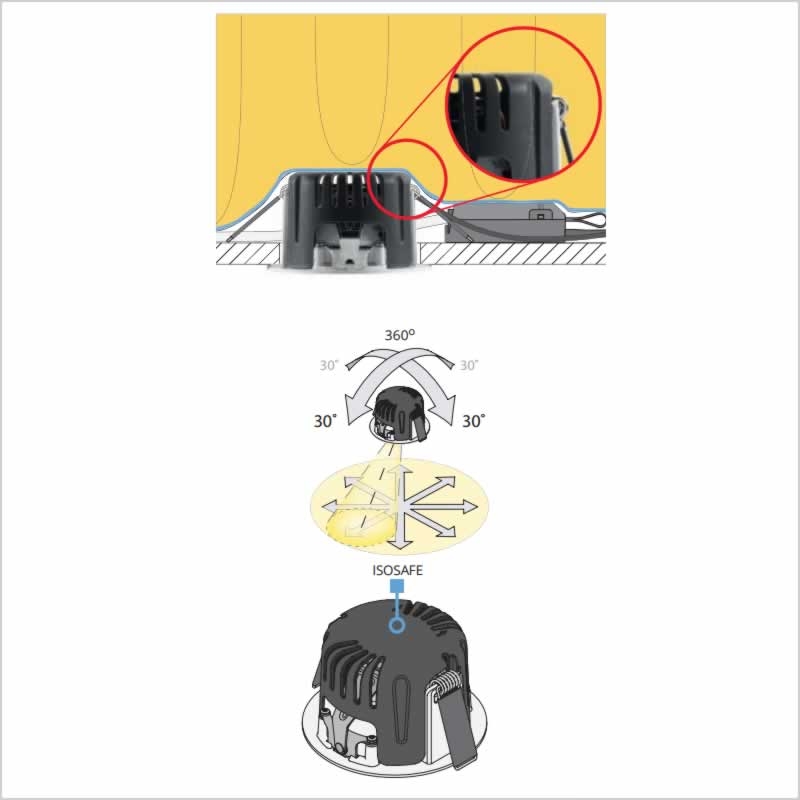 LED inbouwspot 455 lm 6W 2700K zwart dimbaar IsoSafe SG 901203