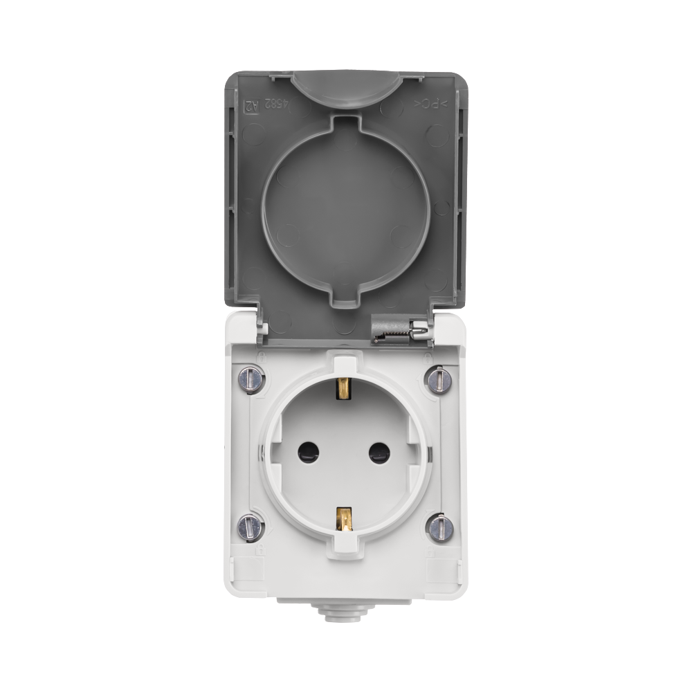 ION Opbouw Wandcontactdoos IP55 Grijs afbeelding 2