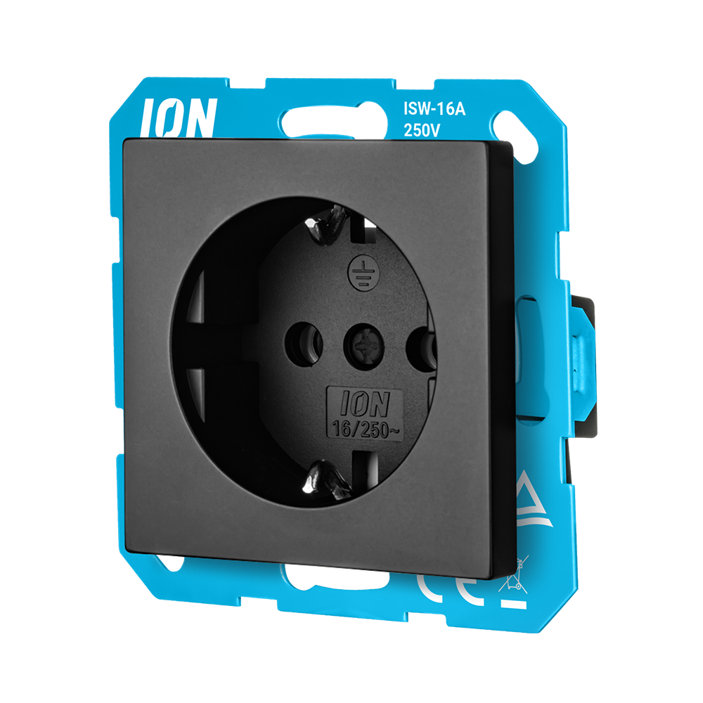 ION Wandcontactdoos RA V1/J1 Mat Zwart afbeelding 5