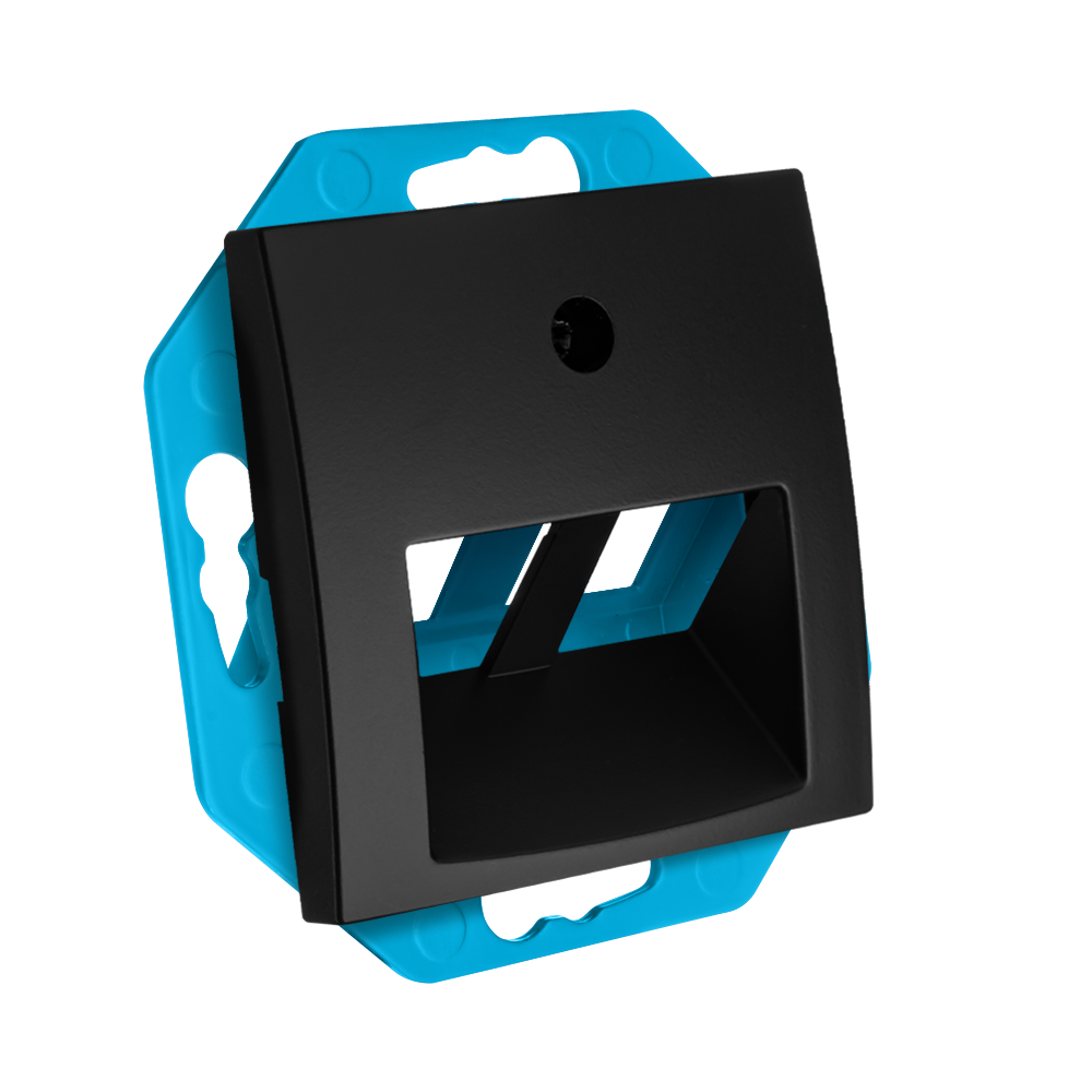 ION Modular Jack 30° 2-voudig met Centraalplaat E1 Mat Zwart afbeelding 2