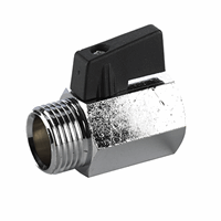 Bpe mini kogelkraan chroom recht 1/2" bi. x 1/2" bu. afbeelding 2