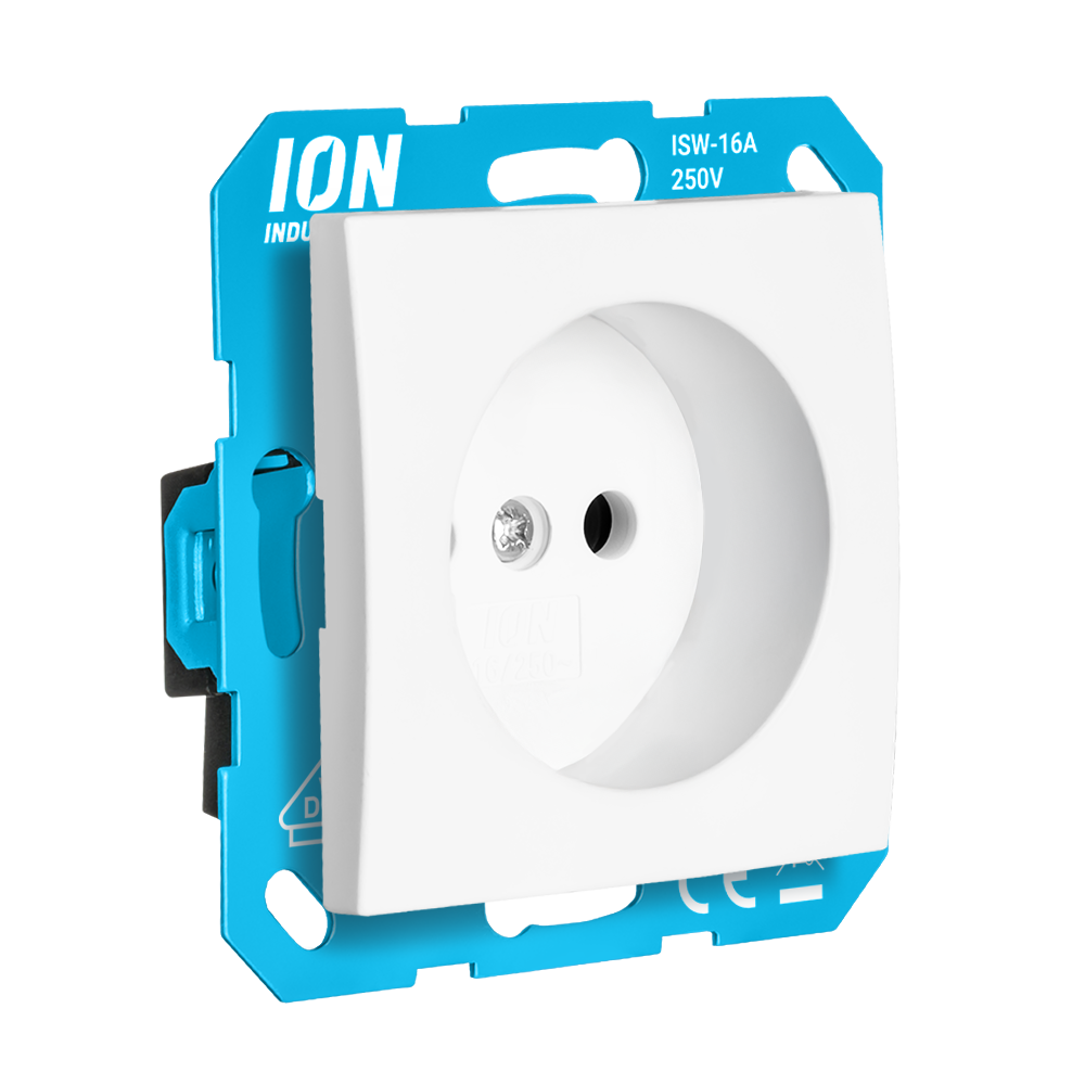 ION Wandcontactdoos zonder RA met Aanraakbeveiliging E1 Alpin Wit afbeelding 2