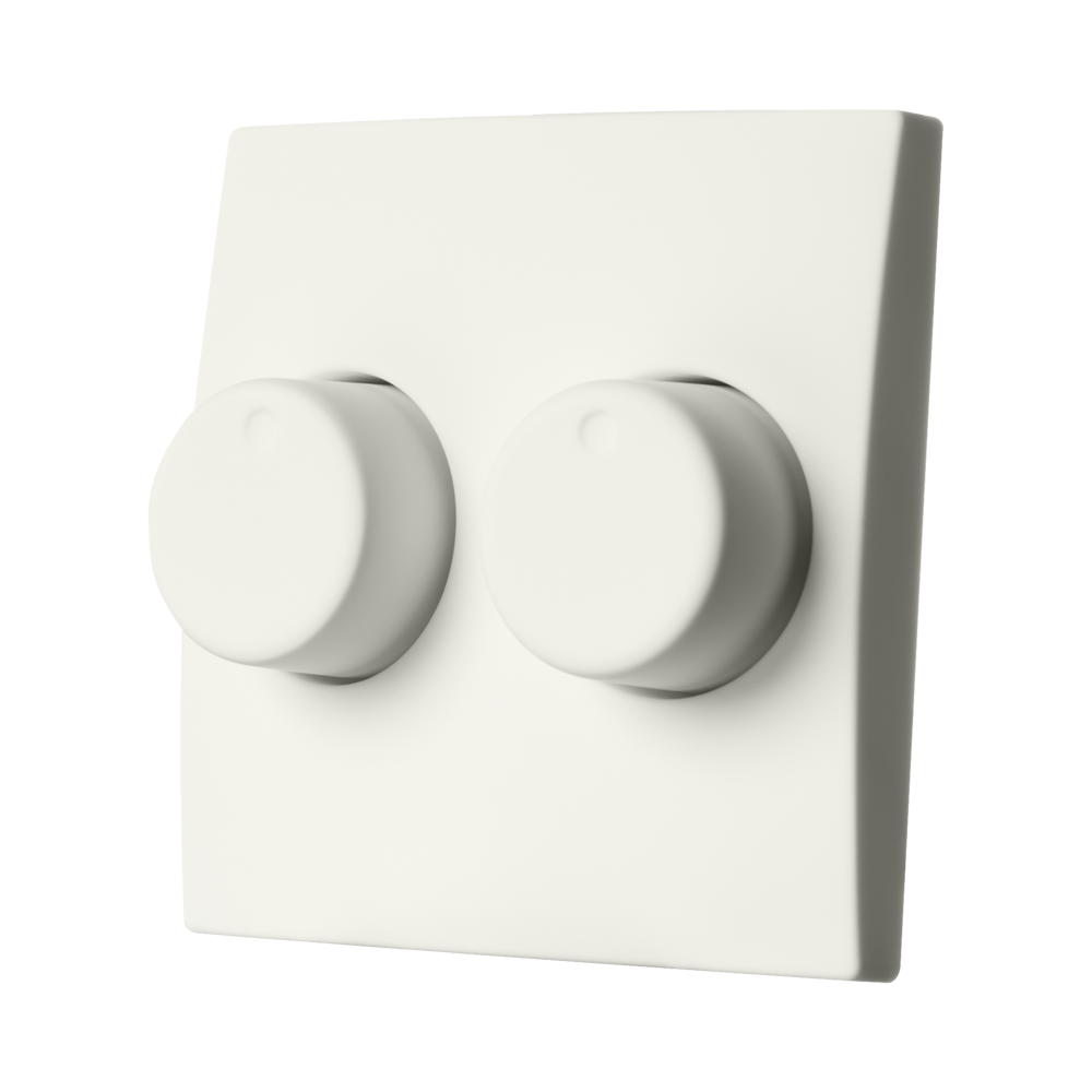 ION Centraalplaat Dimmerknop Duo E1 Mat Alpin Wit afbeelding 3