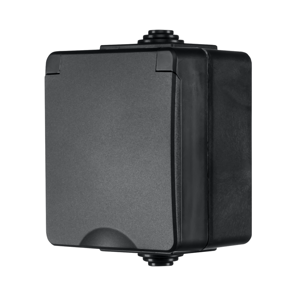 ION Opbouw Wandcontactdoos IP55 Zwart afbeelding 4