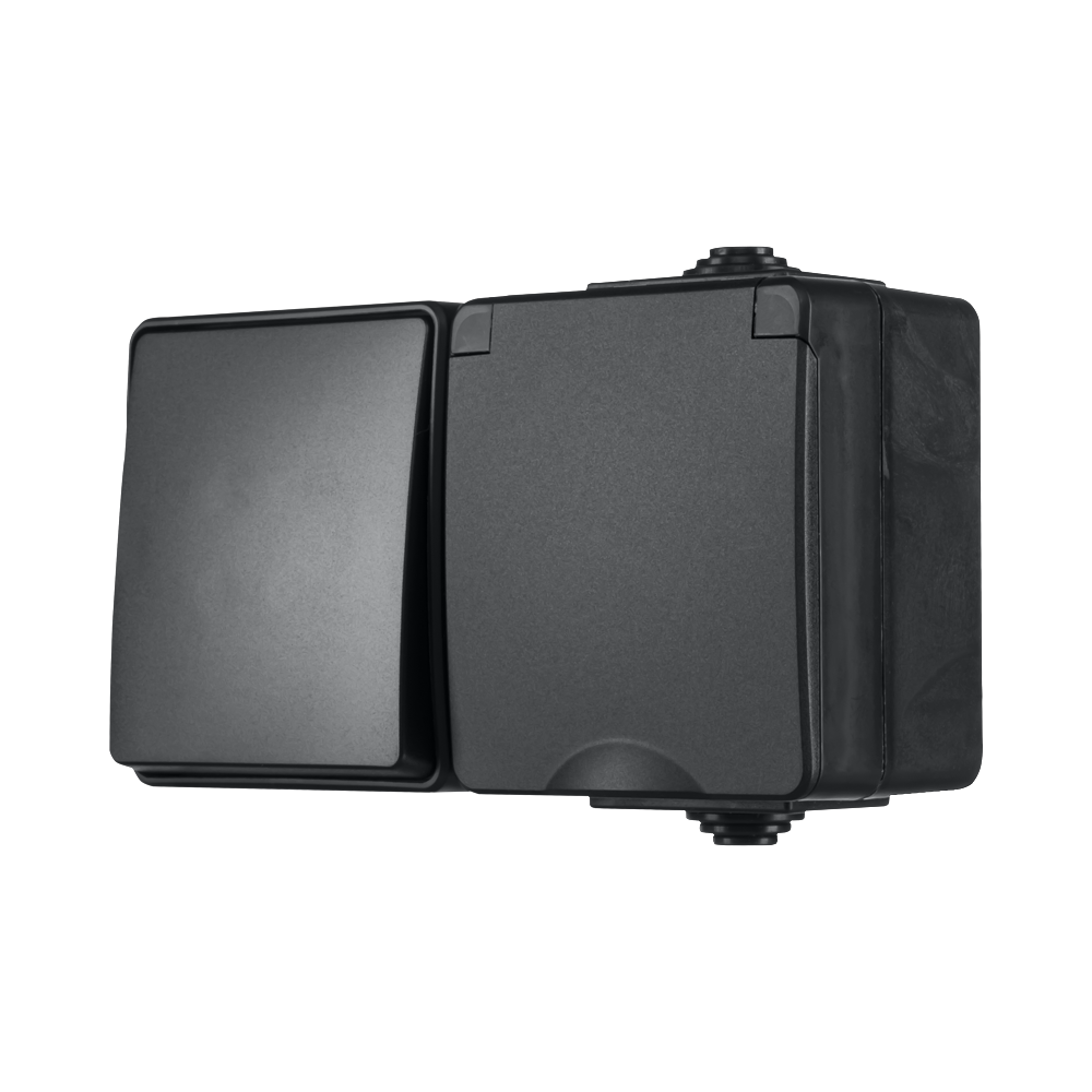 ION Opbouw Combinatie Horizontaal Wandcontactdoos en Wisselschakelaar IP55 afbeelding 5