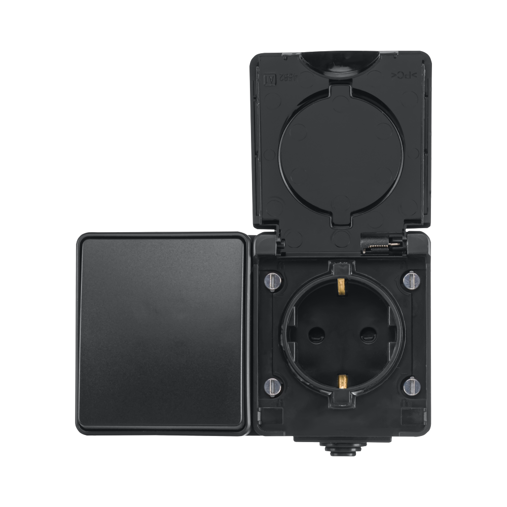 ION Opbouw Combinatie Horizontaal Wandcontactdoos en Wisselschakelaar IP55 afbeelding 3