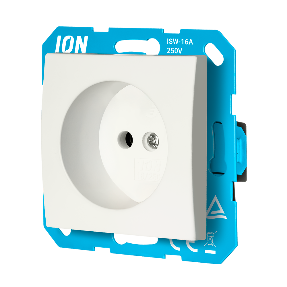 ION Wandcontactdoos zonder RA met Aanraakbeveiliging E1 Mat Alpin Wit afbeelding 1