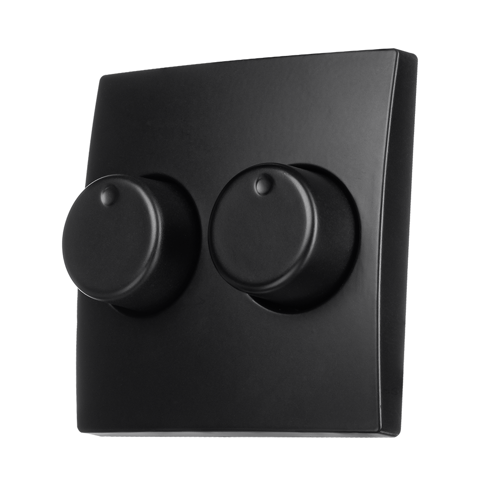 ION Centraalplaat Dimmerknop Duo E1 Mat Zwart afbeelding 3