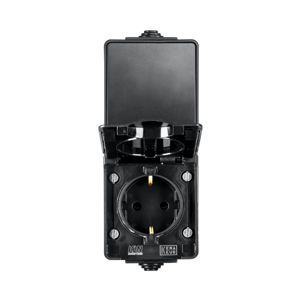 ION Opbouw Combinatie Verticaal Wandcontactdoos en Wisselschakelaar IP55 Z afbeelding 2