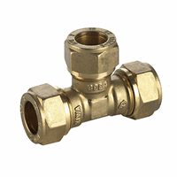 Bpe messing knel t-stuk 15 x 15 x 15 g/k