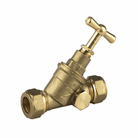 Bpe stopkraan kiwa knel 22mm met aftapgelegenheid