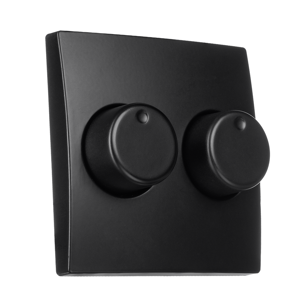 ION Centraalplaat Dimmerknop Duo E1 Mat Zwart afbeelding 2