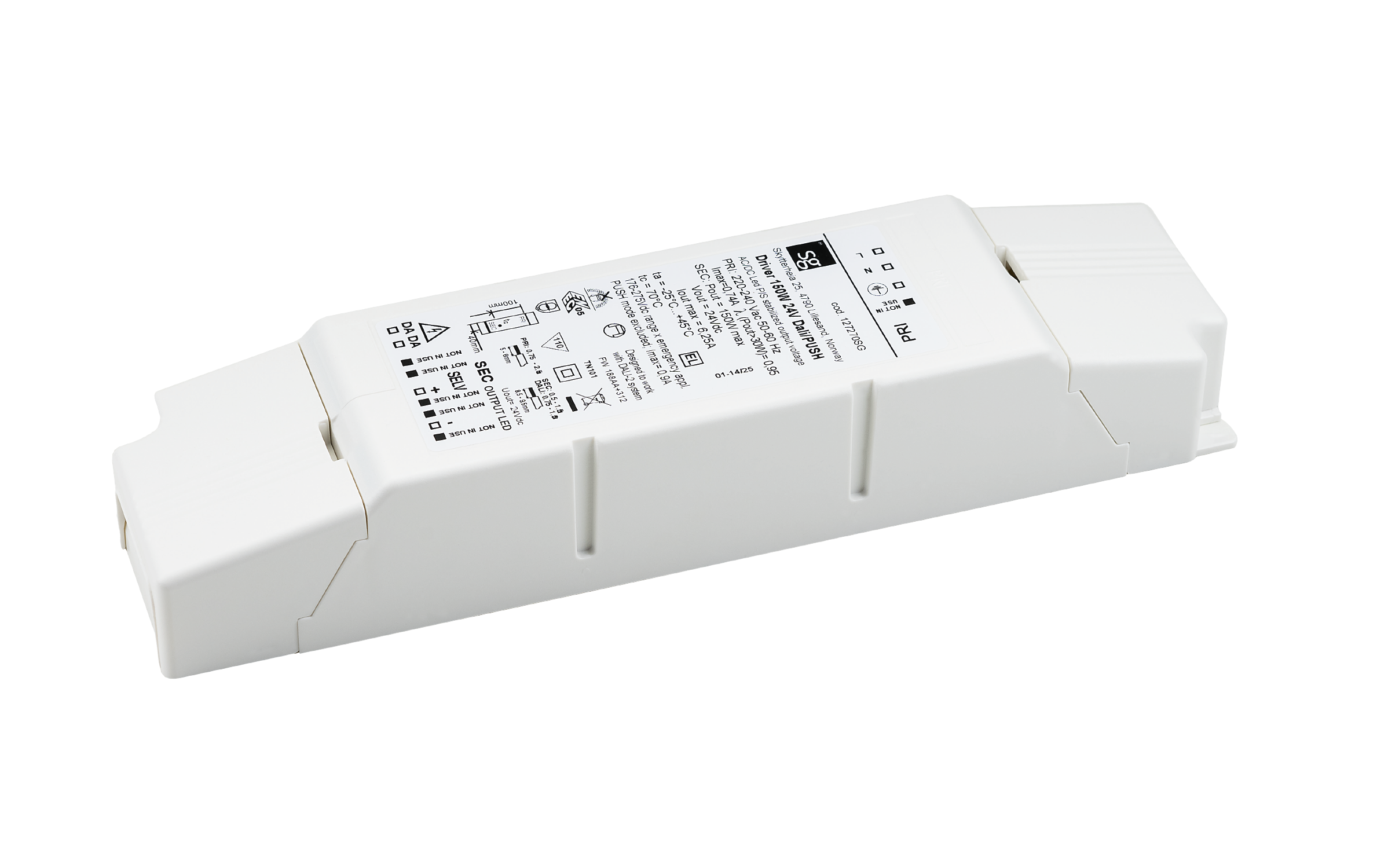 SG SG Wit Driver 24V 150W DALI-2 / Push Dim (820576) afbeelding 2