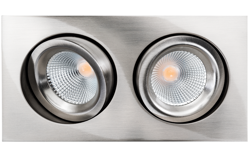 SG Junistar Lux Square Geborsteld Staal 2X 1160lm 2700K Ra 98 Fase afsnij (902593) afbeelding 2