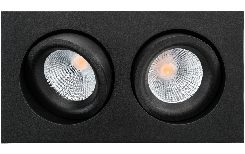 SG Junistar Lux Square Zwart 2X 1180lm 3000K Ra 98 Fase afsnijding (902597) afbeelding 2