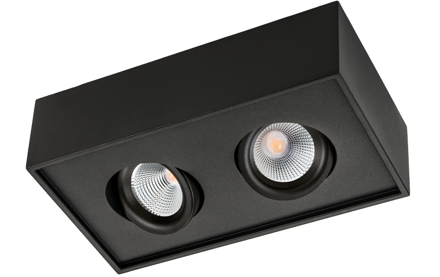 SG Cube Lux Zwart 2X 1160lm 2700K Ra 98 Fase afsnijding (902554) afbeelding 2