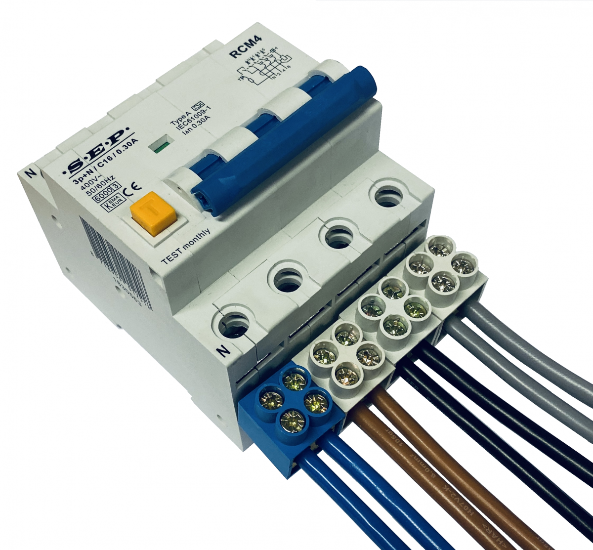Aansluitklem dubbel max 2x16mm² grijs SEP DT 2115900050 voor automaten 1 module breed Max 80A