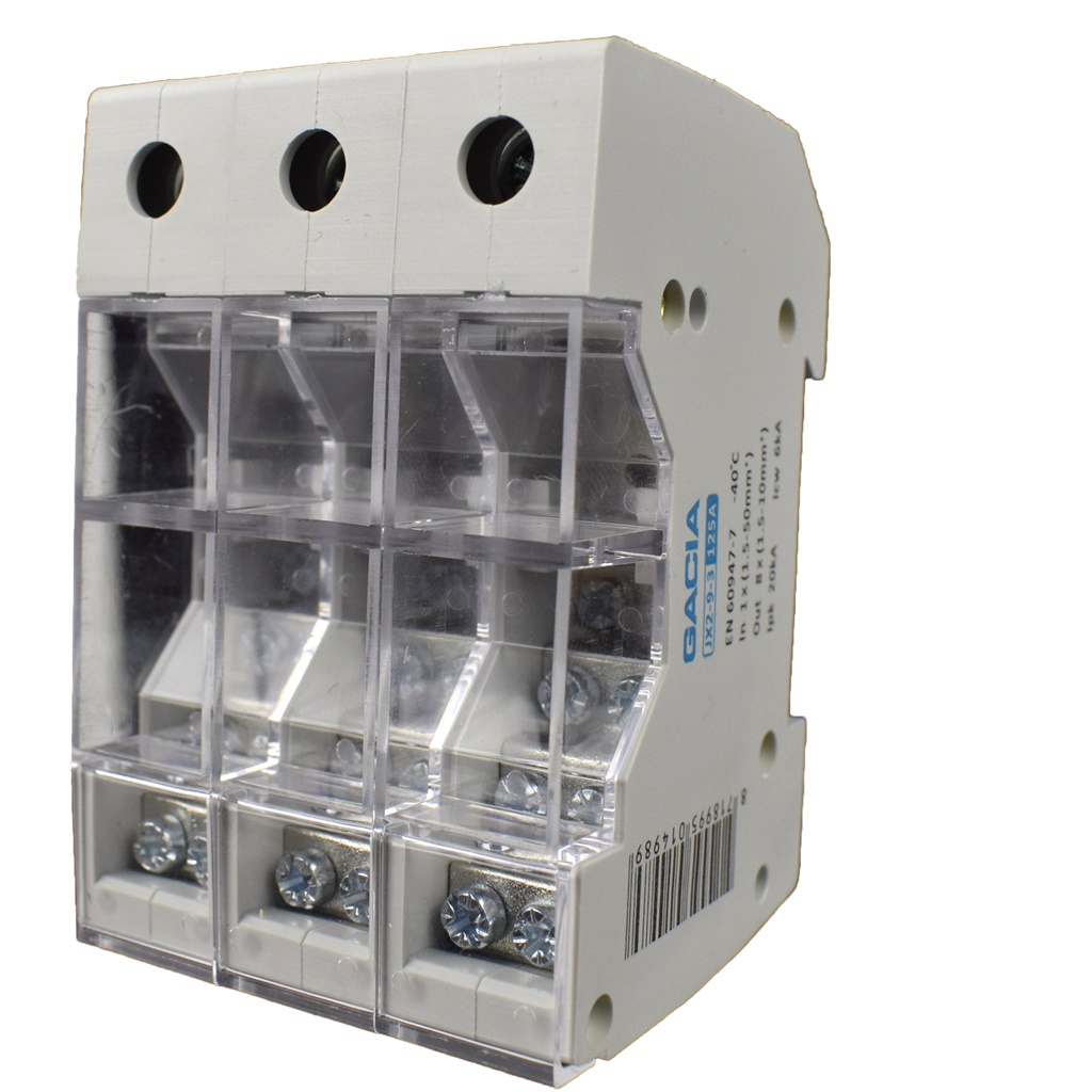 GACIA JX2-9 distributieblok 3p, 1x50mm2  8x 6mm2 (busbar)