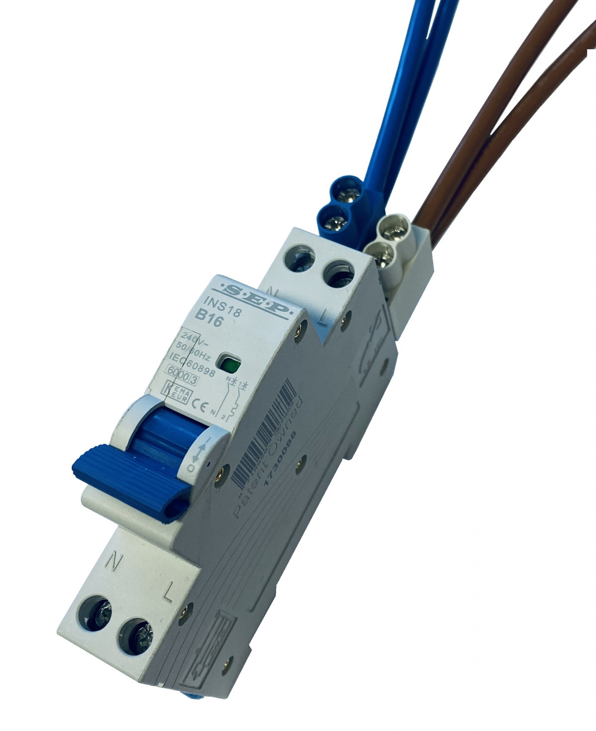 Aansluitklem dubbel max 2x10mm² blauw hoog SEP DTH 2115900540 voor automaten 9mm breed Max 63A afbeelding 3