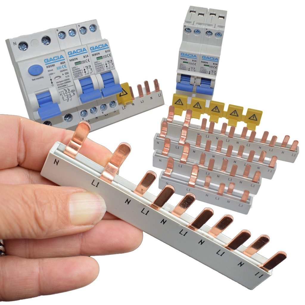SEP Verdeelkam fase nul voor 1 aardlekschakelaar 2 modules en 4 automaten 1 module pin 2x18mm