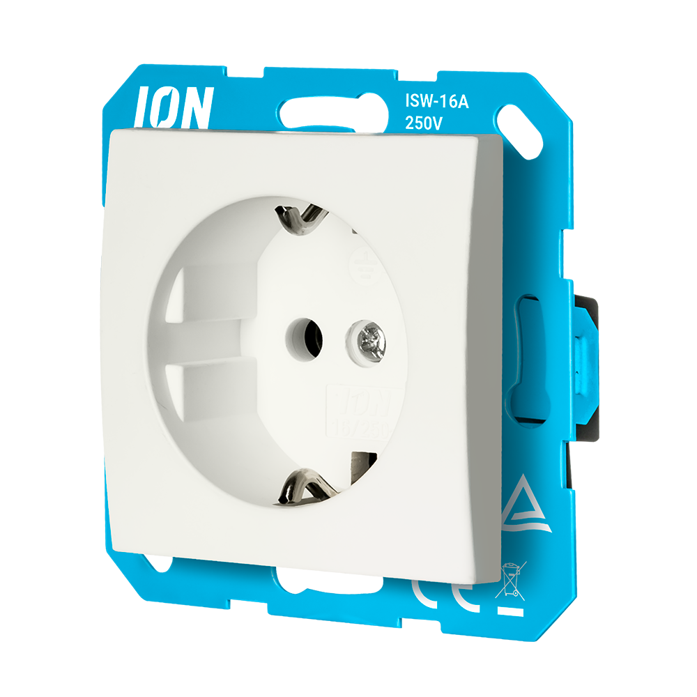 ION Wandcontactdoos RA met Aanraakbeveiliging E1 Mat Alpin Wit afbeelding 3