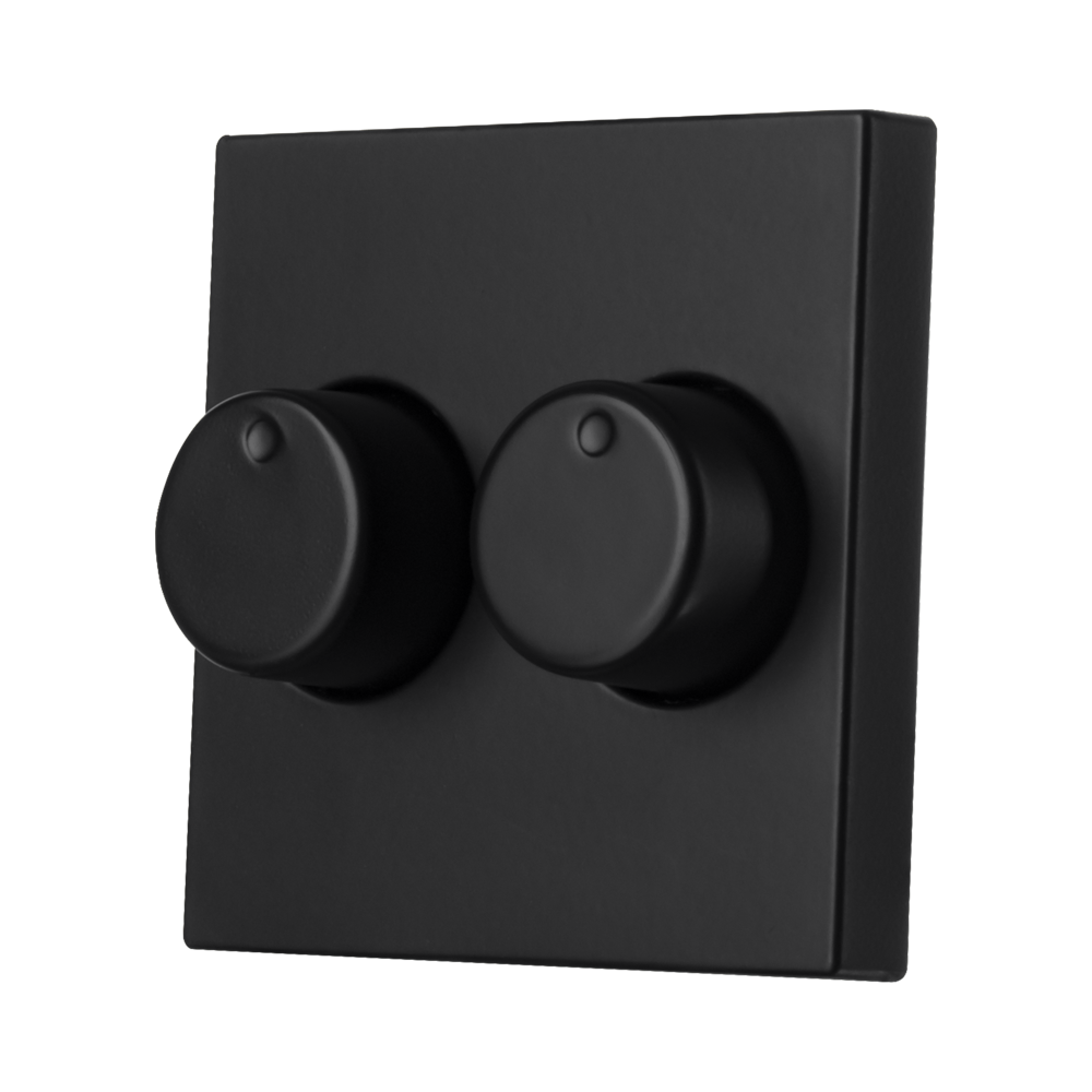 ION Centraalplaat Dimmerknop Duo V1/J1 Mat Zwart afbeelding 3