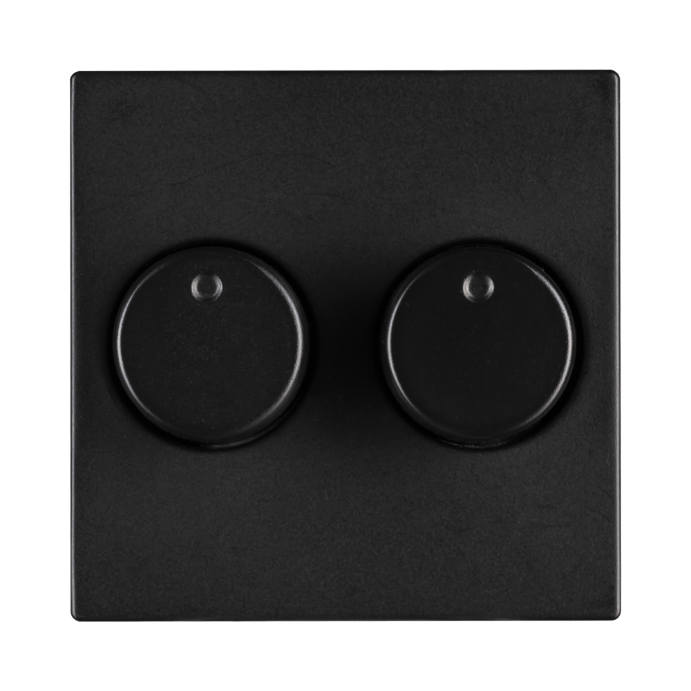 ION Centraalplaat Dimmerknop Duo V1/J1 Mat Zwart afbeelding 1