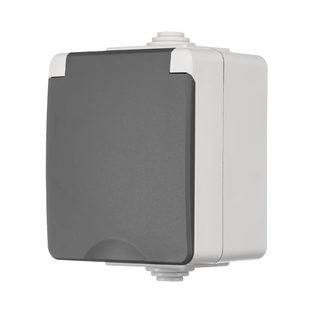 ION Opbouw Wandcontactdoos IP55 Grijs afbeelding 4