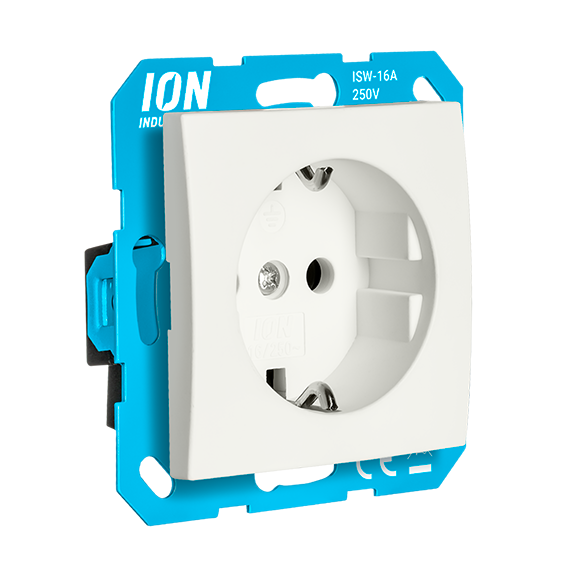 ION Wandcontactdoos RA met Aanraakbeveiliging E1 Mat Alpin Wit afbeelding 2
