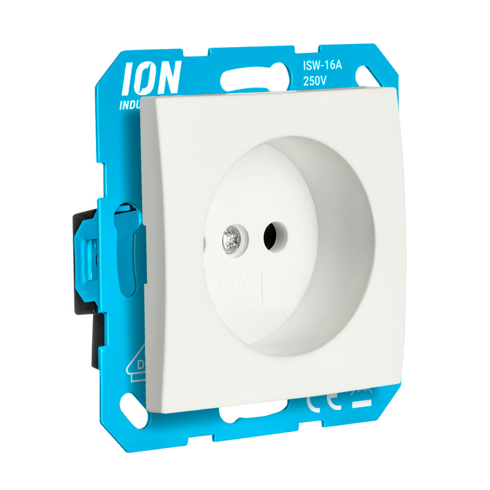 ION Wandcontactdoos zonder RA met Aanraakbeveiliging E1 Mat Alpin Wit afbeelding 2