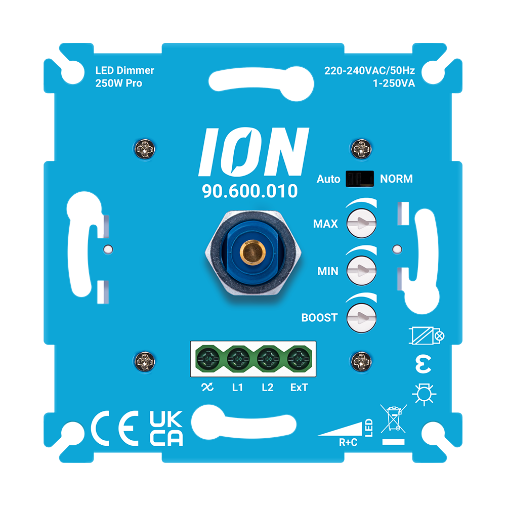 ION LED dimmer Pro draaiknop 0,3-250W R+C min/max/boost met hulpuit