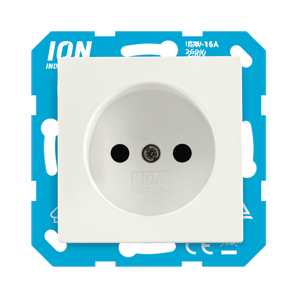 ION Wandcontactdoos zonder RA met Aanraakbeveiliging V1/J1 Mat Alpin Wit afbeelding 1