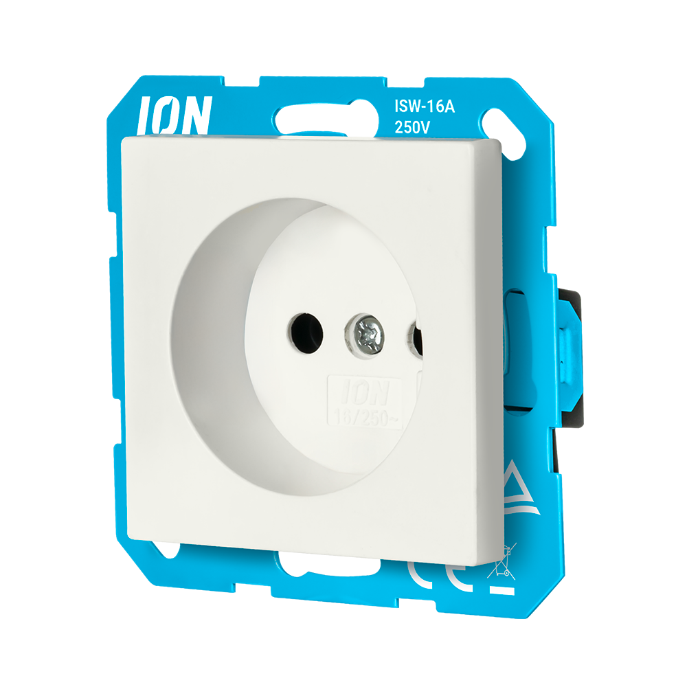 ION Wandcontactdoos zonder RA met Aanraakbeveiliging V1/J1 Mat Alpin Wit afbeelding 3