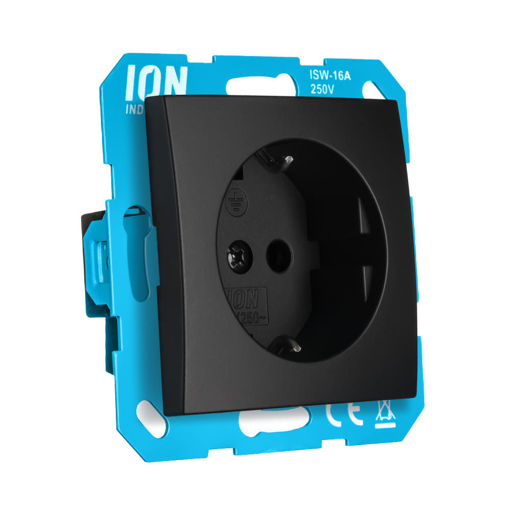 ION Wandcontactdoos RA E1 Mat Zwart