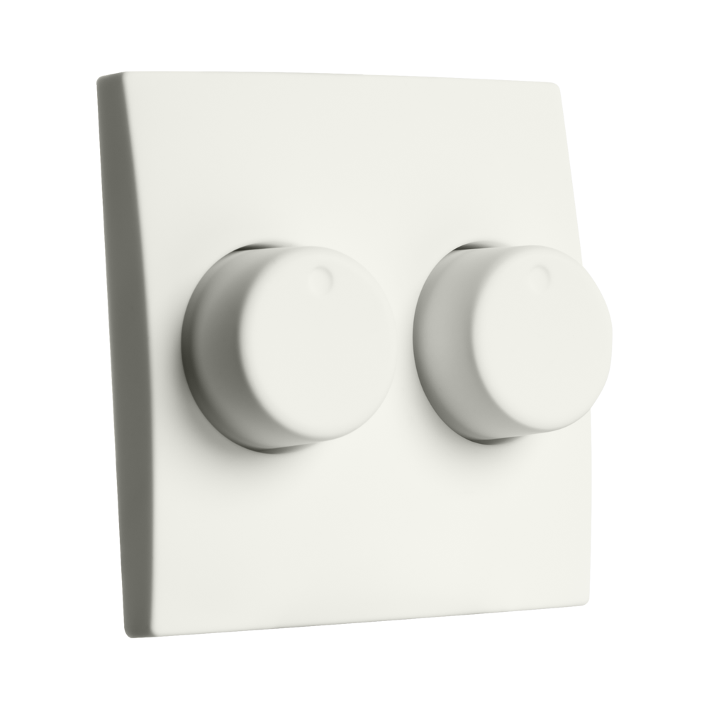 ION Centraalplaat Dimmerknop Duo E1 Mat Alpin Wit afbeelding 2