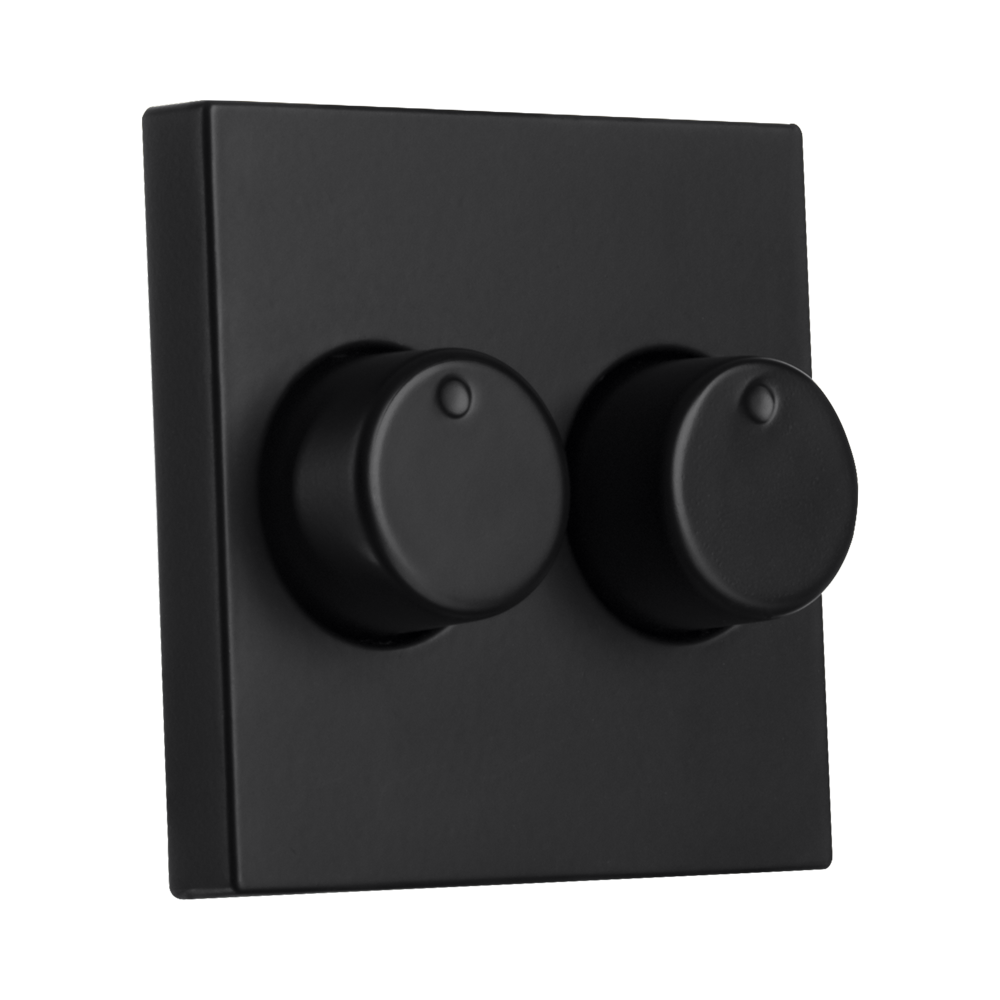 ION Centraalplaat Dimmerknop Duo V1/J1 Mat Zwart afbeelding 2
