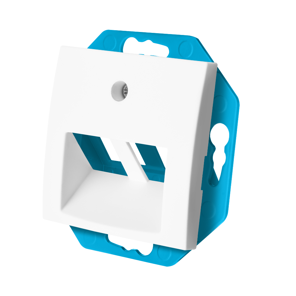 ION Modular Jack 30° 2-voudig met Centraalplaat E1 Alpin Wit afbeelding 3