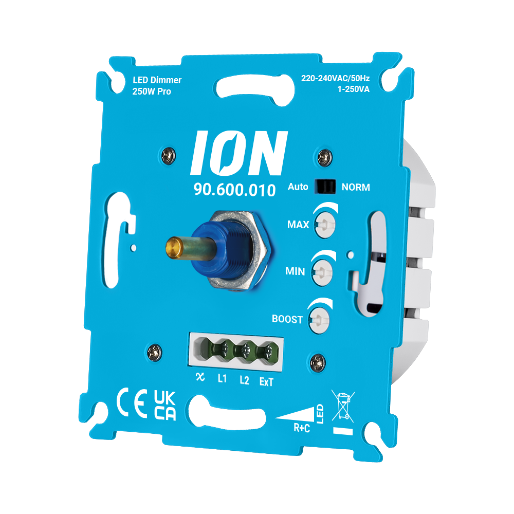 ION LED dimmer Pro draaiknop 0,3-250W R+C min/max/boost met hulpuit
