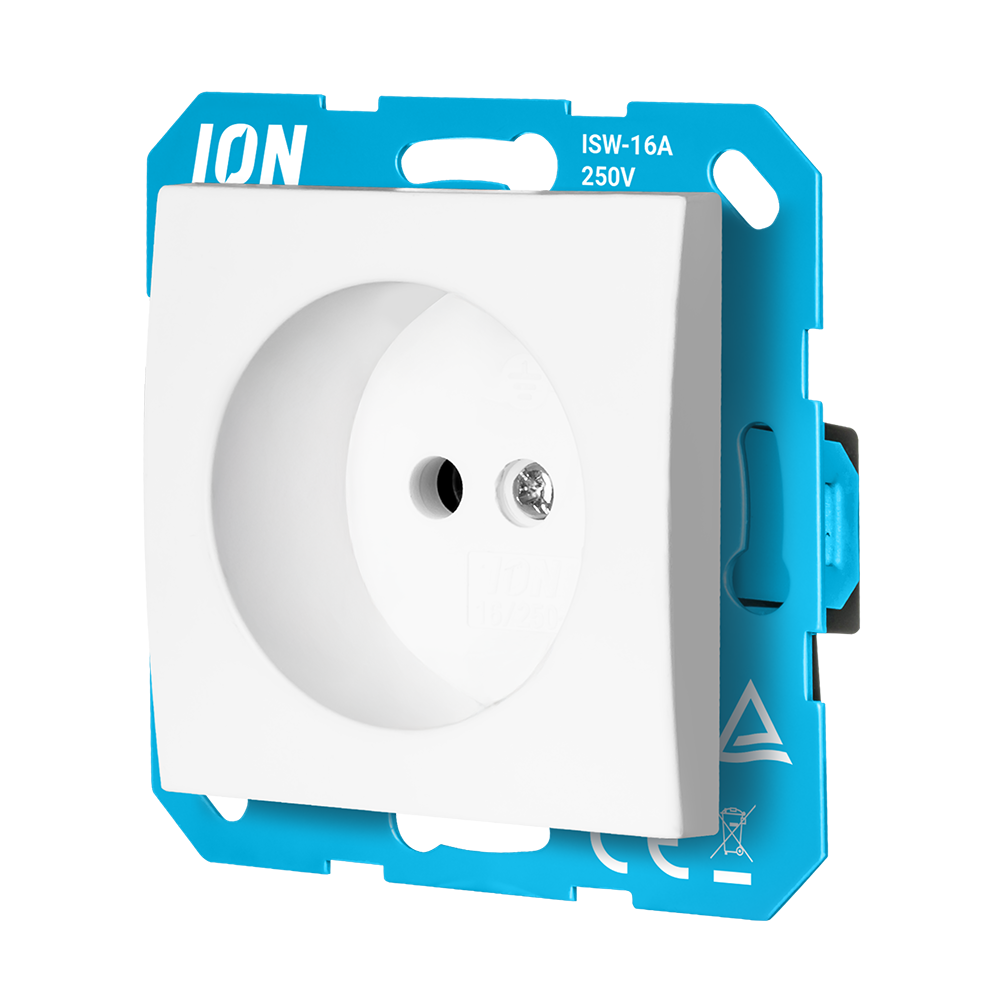 ION Wandcontactdoos zonder RA met Aanraakbeveiliging E1 Alpin Wit afbeelding 1