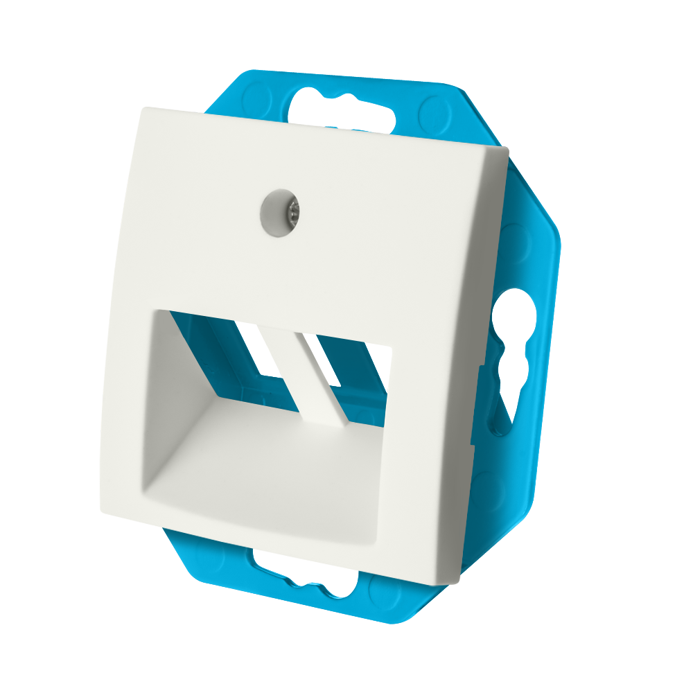 ION Modular Jack 30° 2-voudig met Centraalplaat E1 Mat Alpin Wit afbeelding 3