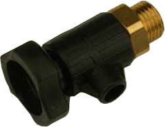 messing kunststof aftapper  1/4 kiwa