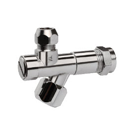 hoekstopkraan 15 x 10 mm knel / met filter / chroom / inclusief rozet afbeelding 2