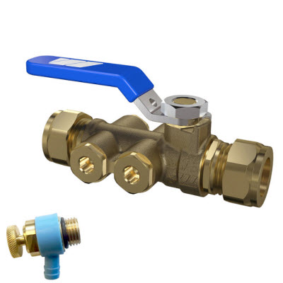 Watts Terugstroombeveiliging TBE-EA aftap met hendel 15mm knel