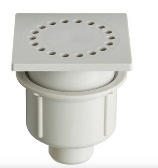 doucheplug 10/10 recht pvc wit onderuitlaat 40 mm afbeelding 2