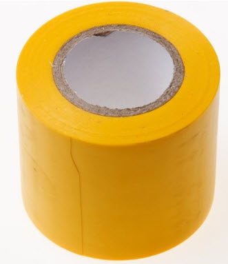 pvc tape 50 mm x 0.2 geel  rol a 10mtr
