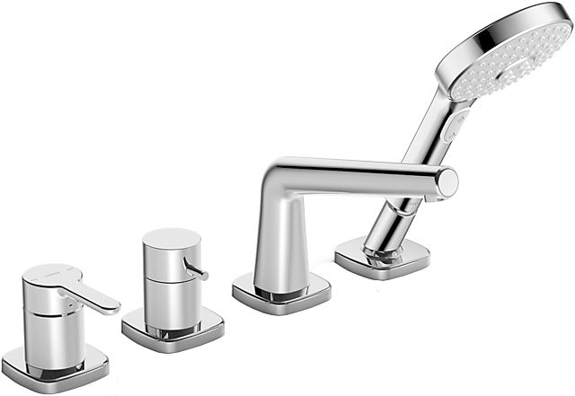 hansadesigno 4-gats afbouwset badrandsysteem met afgeronde rozetten afbeelding 2