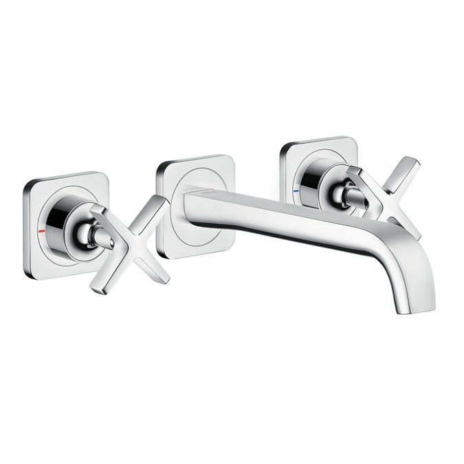 hansgrohe ax citterio e 3-gats wastafelkraan wand chroom afbeelding 2