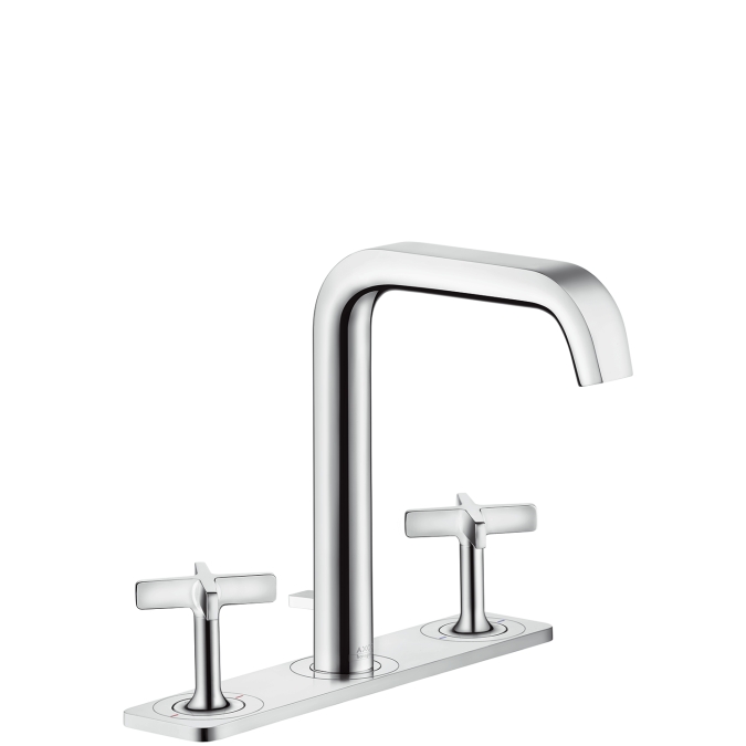 hansgrohe ax citterio e 3-gats wastafelkraan chroom met plaat afbeelding 3