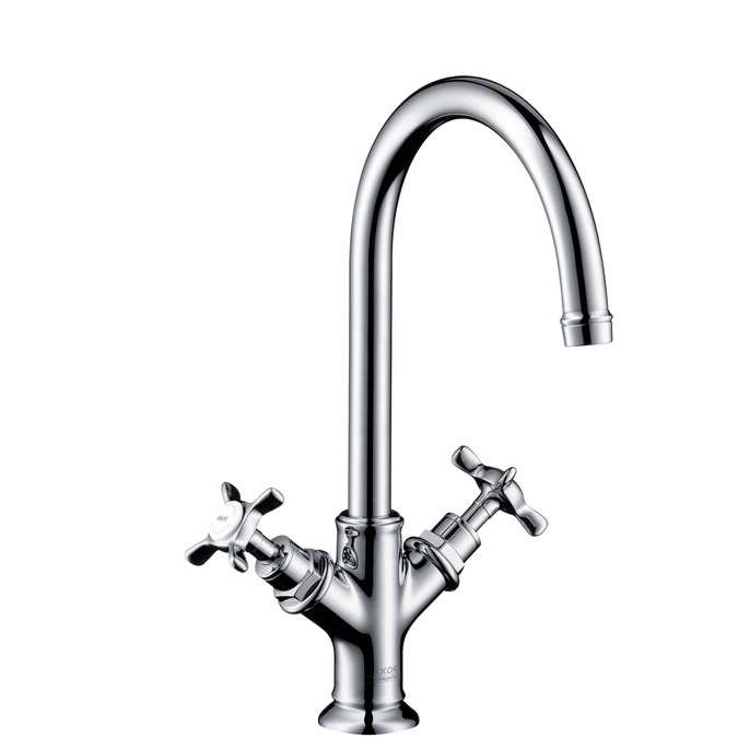 hg axor montreux 2-gr.wastafelmengkraan z/waste 16506000 chroom incl.afvoerplug 50001 afbeelding 1